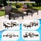 5 Pieces Mix Brown Rattan Patio Set with Off-White Cushions and Acacia Table